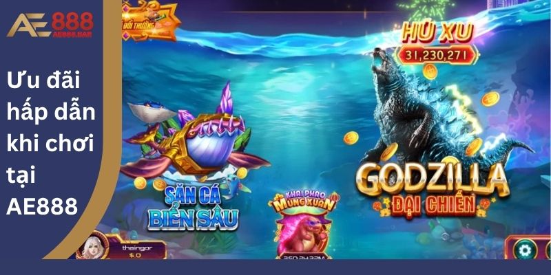 Ưu đãi hấp dẫn khi chơi tại AE888